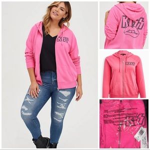 Torrid KISS Pink Zip Up Hoodie